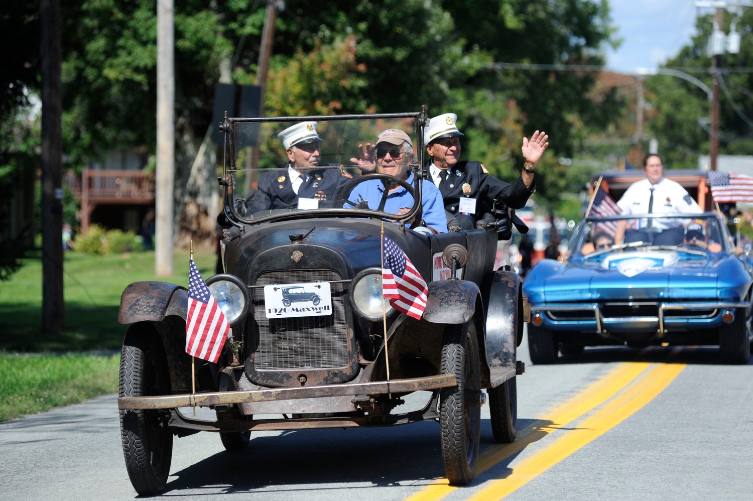The Northeast Pennsylvania Volunteer Firemen’s Federation was on hand to celebrate their 91st Anniversary in a 1920 Maxwell touring car.